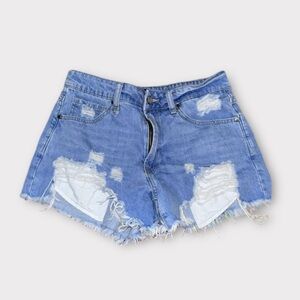Insane Gene High Rise Cut-Off Distressed Denim Shorts